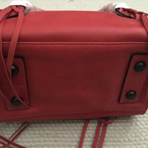 Joy Gryson Belted Strap Whipstitch Red Nyla Satchel Bag - Picture 4 of 7